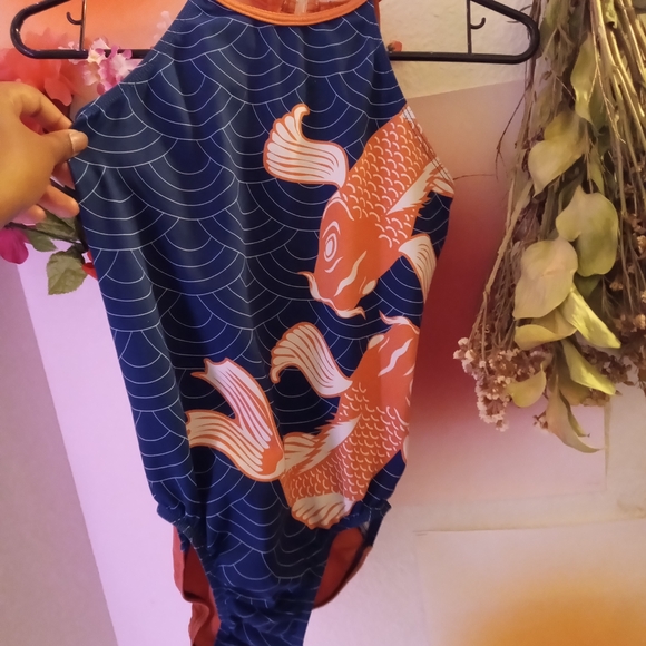 GK | Other | Blue And Orange Simone Biles Adult Small Koi Fish Swimsuit ...